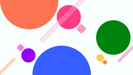ABSTRACT BACKGROUND WITH CIRCLE GEOMETRIC SHAPES FLAT COLORFUL DESIGN VECTOR 