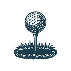 Golf Ball on Tee Minimalist Vector Illustration Golf Tee with Ball Basic tee holding a ball