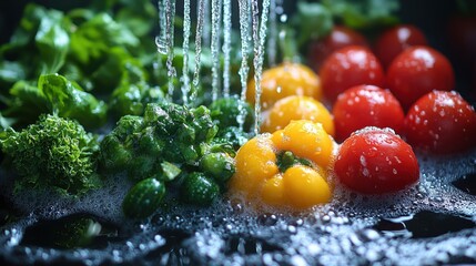 Vegetables Being Washed Under Running Water