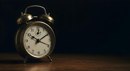 Alarm clock, Vintage, Retro, Vintage Alarm Clock on Dark Wooden Surface