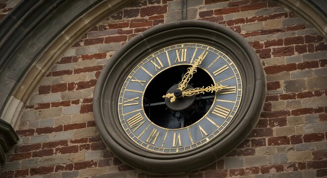 Clock, Old clock, Antique clock, Old Clock on Brick Wall