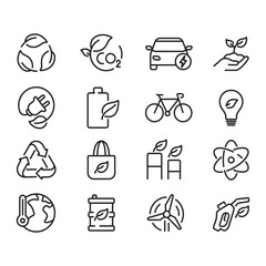 ecology icons collection.Thin line style vector.