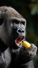 Gorilla eating a banana