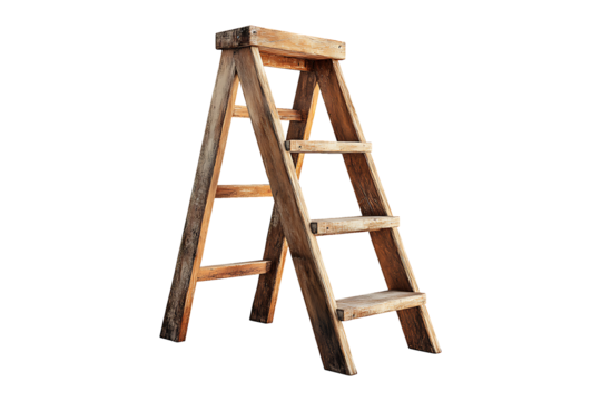 Stepladder isolated on transparent background.
