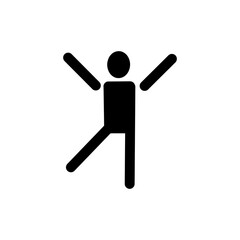 Jumping Person Icon – Energetic Gesture for Joy, Dance or Fitness・ジャンプする人物のアイコン｜元気・喜び・エクササイズのピクトグラム
