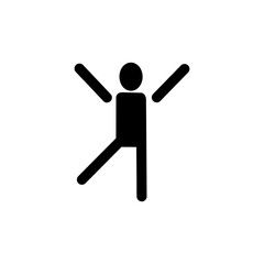 Energetic Jumping Person Icon – Dance, Joy, and Movement Symbol・元気にジャンプする人物のアイコン｜ダンス・喜び・アクションを表すピクトグラム