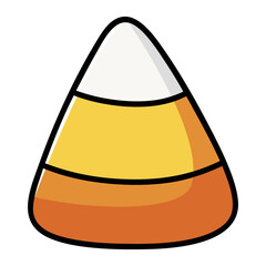 Simple candy corn icon in cartoon style isolated on white background