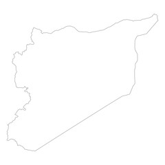 Syria map. Map of Syria in white color