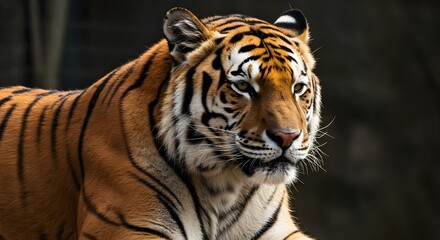 Tiger, Siberian tiger, Amur tiger, Majestic Siberian Tiger Portrait