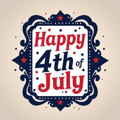 Naklejka premium Independence Day 4th of July vintage style poster with retro typography and decorative banner design