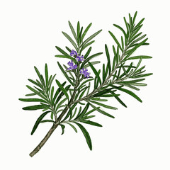 Fototapeta premium Blessed Evergreen Scent Auspicious plants Rosemary isolated watercolor vector illustration svg