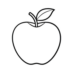 apple with a leaf vector illustration