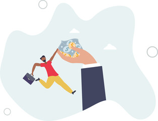 Bargain stock investment, employment in economic crisis, payment for employee or high risk high return in invest metaphor concept. character life .