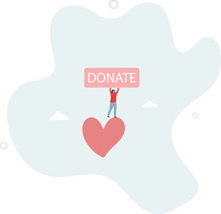 donate word. Assistance, humanitarian. character life .