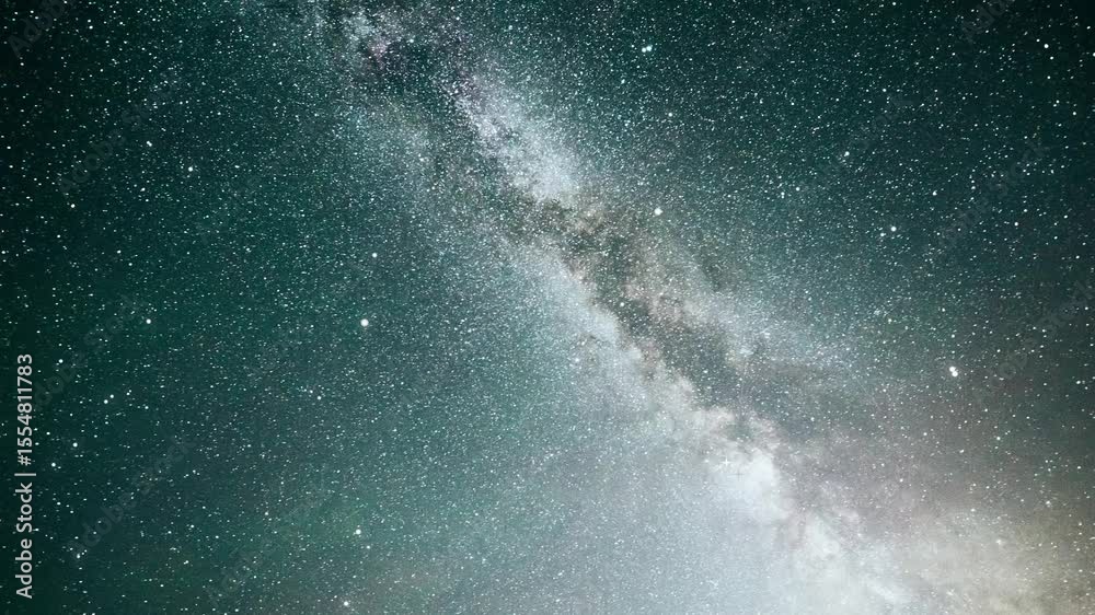 Wall mural flying through the stars and blue nebula in space. galaxy exploration through outer space towards gl