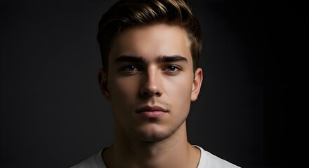 Naklejka premium Man, Young man, Male, Portrait of a Young Man with Intense Gaze