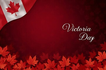 Celebrate victoria day with the canadian flag and vibrant red maple leaves forming a festive patriotic background