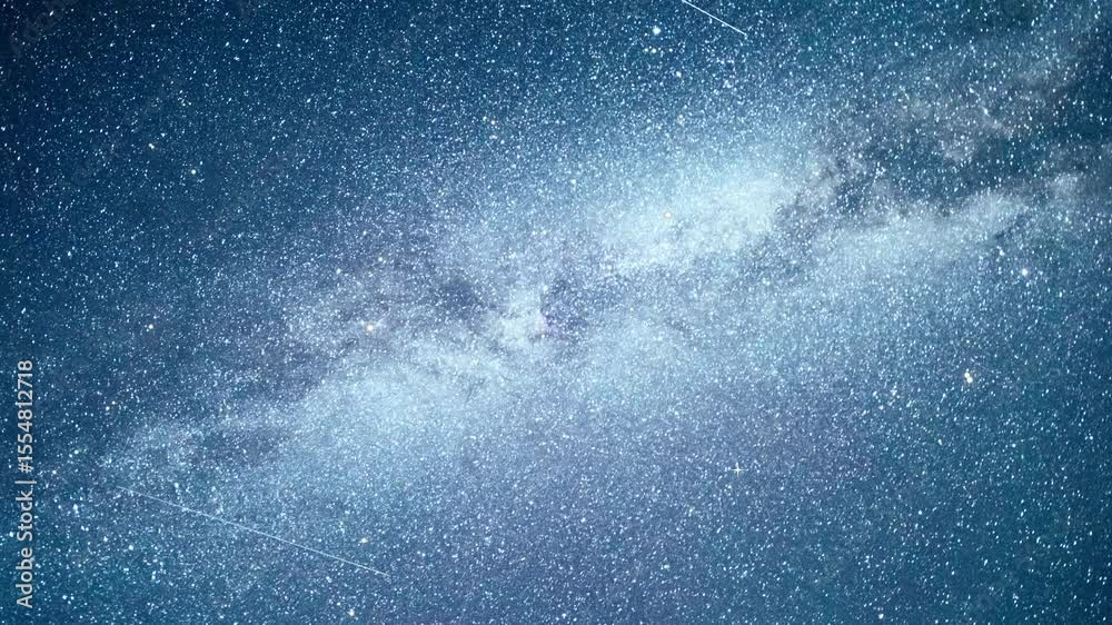 Wall mural flying through the stars and blue nebula in space. galaxy exploration through outer space towards gl