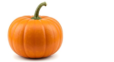 Obraz premium Pumpkin, Orange pumpkin, Gourds, Single Orange Pumpkin on White Background