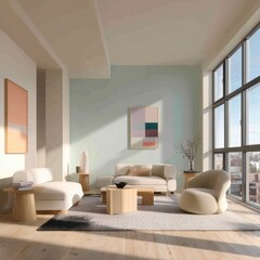 Modern minimalist living room interior