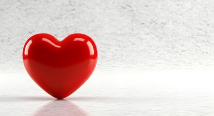 Fototapeta premium Red heart, Heart, Love, Red Heart on White Background