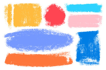 Colorful brush strokes and shapes. Paint brush hand drawn vector design elements. Artistic textured shapes for backgrounds.