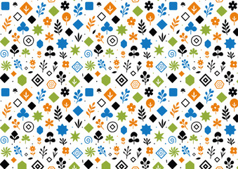 A clean seamless vector pattern, graphic mix of geometric shapes