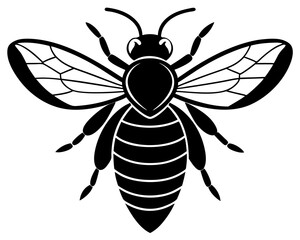 Obraz premium Black Bee Silhouette Icon, Vector Illustration EPS 10, Insect Symbol