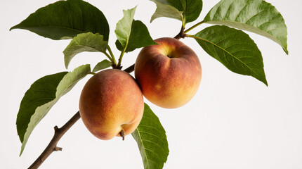 Tender, ripe, fragrant pink peaches lie gathered from the branches of the trees in the summer, forming a rich harvest of sweet fruit. Background