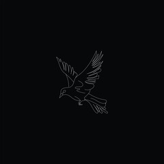 Vector illustration of a flying eagle silhouette perfect for nature and wildlife designs