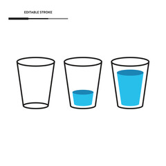 Water Glass Icon Set Vector Design.