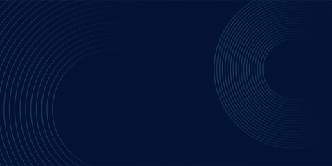 Abstract blue glowing geometric lines on dark blue background art. Modern shiny blue circle lines pattern