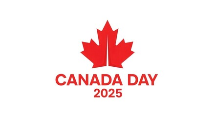 Red maple leaf celebration Canada Day white