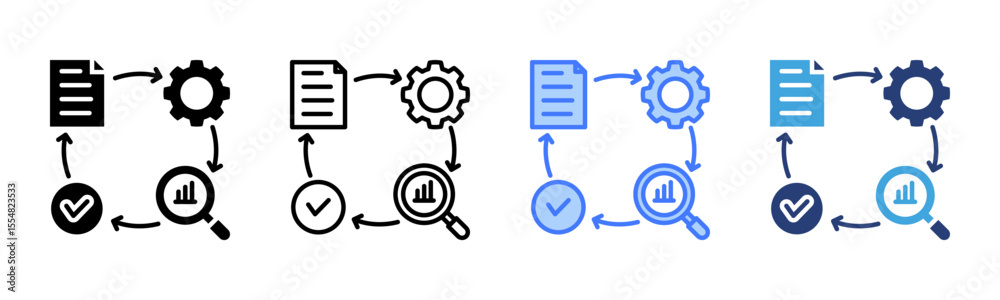 Poster pdca icon sheet multiple style collection