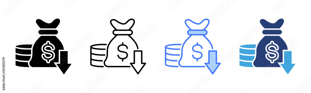 Poster Reduction icon sheet multiple style collection