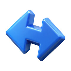 3d bidirectional arrow isolated on transparent background