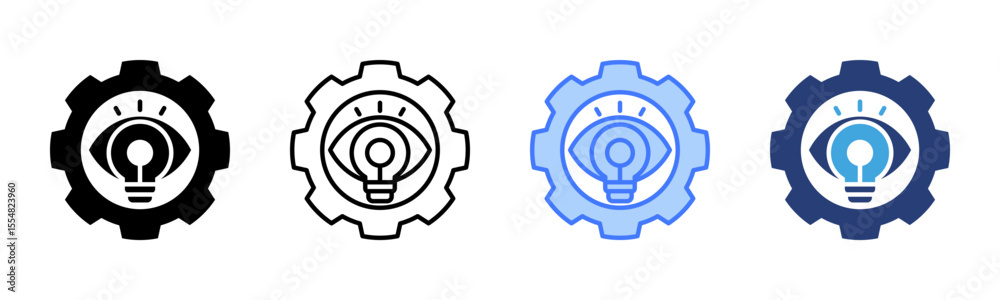 Poster vision icon sheet multiple style collection