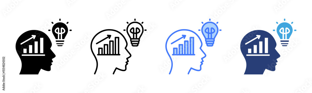 Poster business intelligence icon sheet multiple style collection