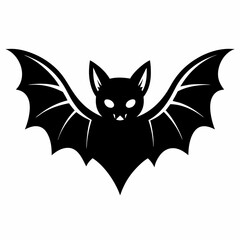 Obraz premium Cartoon bat with open wings isolated on white background