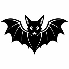 Obraz premium Cartoon bat with open wings isolated on white background