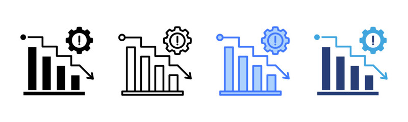 Economic Crisis icon sheet multiple style collection
