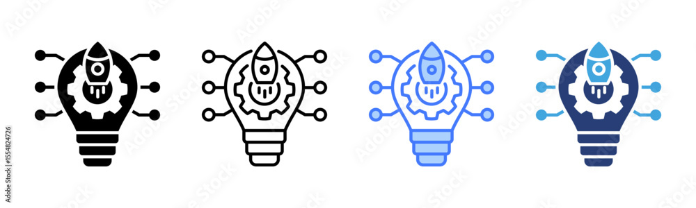 Poster innovation icon sheet multiple style collection
