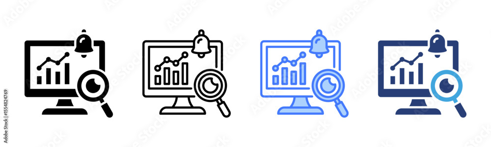 Poster Monitoring icon sheet multiple style collection