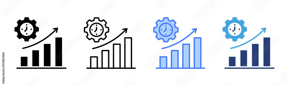 Poster Efficiency icon sheet multiple style collection