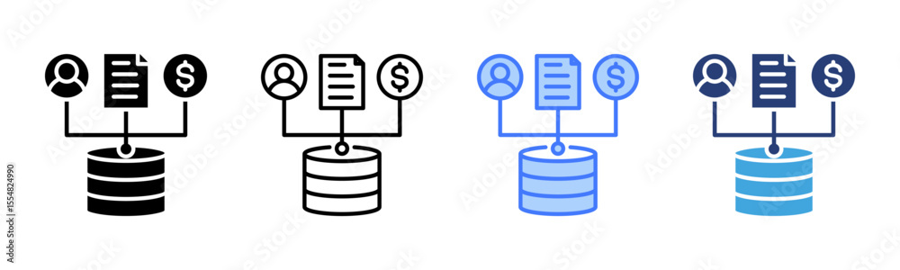 Poster Data Collection icon sheet multiple style collection
