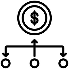 Digital currency icon for weather, website, application, printing, document, poster design, etc