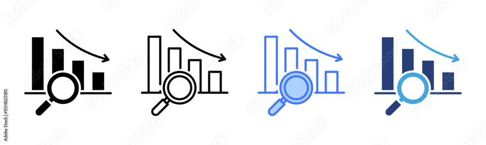 Poster analysis icon sheet multiple style collection