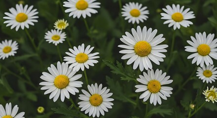 Daisy, Daisies, White daisy, Blooming Daisies in a Field