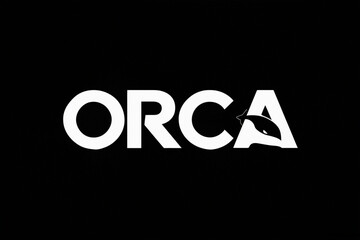 Orca simple logo vector , black and white