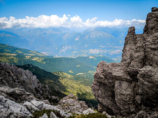 Rugged Alpine Peaks And Verdant Valleys In The Grigna Massif: Scenic Mountain Landscape In Lombardy...